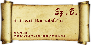 Szilvai Barnabás névjegykártya